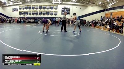 144 lbs Cons. Round 5 - Anthony Kinney, North Royalton vs Brayden Miles, Brunswick