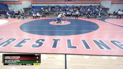 174 lbs 1st Place Match - Jared Stricker, Wisconsin-Eau Claire vs Dejon Glaster, Millikin University