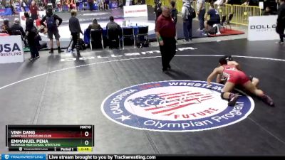 160 lbs Cons. Round 1 - Emmanuel Pena, Redwood High School Wrestling vs Vinh Dang, Sunnyvale Wrestling Club