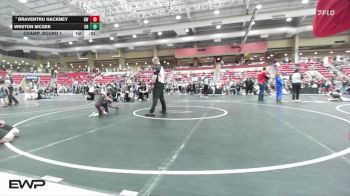 49 lbs Champ. Round 1 - BravenTru Hackney, Derby WC vs Weston McGee, Olathe Raptor