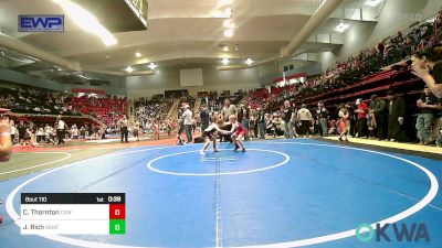 67 lbs Quarterfinal - Chessley Thornton, Caney Valley Wrestling vs Justice Rich, Skiatook Youth Wrestling