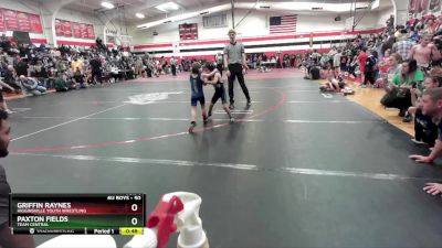 50 lbs Cons. Round 2 - Griffin Raynes, Higginsville Youth Wrestling vs Paxton Fields, Team Central
