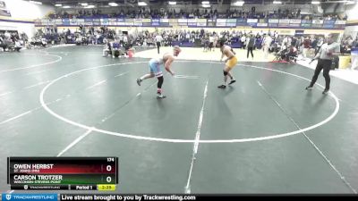 174 lbs Cons. Round 5 - Carson Trotzer, Wisconsin-Stevens Point vs Owen Herbst, St. Johns (MN)
