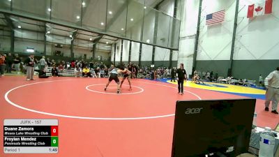 157 lbs Cons. Semis - Duane Zamora, Moses Lake Wrestling Club vs Froylan Mendez, Peninsula Wrestling Club