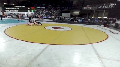 Girls 2A 125 lbs Cons. Round 5 - Aurora Martin, W. F. West (Girls) vs Kailie Barnes, Hudson`s Bay (Girls)