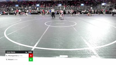 93.9-102.5 lbs Consolation - Abigail Montgomery, Carrollton Youth Wrestling Club vs Sienna Maiani, Cincinnati Elite Wrestling Academy