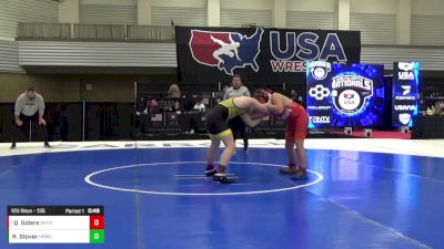 12U Boys - 135 lbs Cons. Round 3 - Ryker Stover, Honey Badgers Wrestling Club vs Quinton Siders, Warrior Regional Training Center