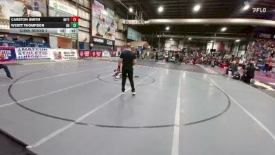 55 lbs Cons. Round 2 - Carston Smith, New England Tiny Tigers vs Wyatt Thompson, Laurel Matburners