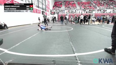 64 lbs Consi Of 4 - Lennox Beauclair, Southmoore SaberCats Wrestling vs Tyler Thomas, Choctaw Ironman