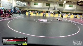 124 lbs Semifinal - Karyssa Meidinger, LaMoure Loboes vs Bristol Prado, Chadron