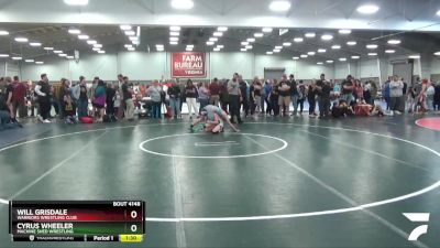 106 lbs Cons. Round 2 - Cyrus Wheeler, Machine Shed Wrestling vs Will Grisdale, Warriors Wrestling Club