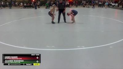 125 lbs Champ. Round 1 - Jaden Baker, Blackman Wrestling Club vs Asadbek Rakhimov, Dragon Wrestling Club