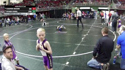 53 lbs Cons. Round 2 - Ryker Vorel, Gretna Youth Wrestling Club vs Cooper Moore, Bennington Wrestling Club