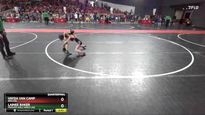 65 lbs Quarterfinal - Vayda Van Camp, Brillion vs Lainee Baker, Freedom Girls Wrestling