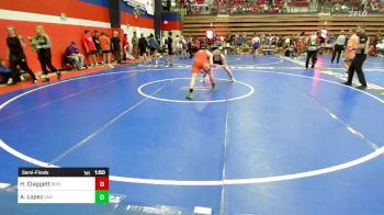 150 lbs Semifinal - Hudson Claggett, Bristow vs Alex Lopez, Van Buren High School