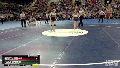 124 lbs Quarterfinal - Kashtyn Bredahl, Des-Lacs Burlington vs Marlie Stremick, Pembina County North