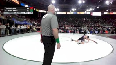 3A 106 lbs Semifinal - Jake Barzee, West Side vs Lowden White, Kellogg