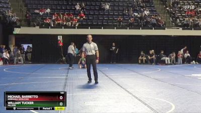 141 lbs Cons. Round 3 - William Tucker, Millikin vs Michael Barretto, Nebraska Wesleyan