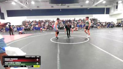 285 lbs Cons. Round 2 - Matthew Cerda, South Hills High School Wrestl vs Noah Munoz, Church Boyz