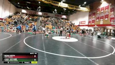 90 lbs Cons. Round 4 - Cody McCabe, Lander Middle School vs Noah Keith, Dean Morgan