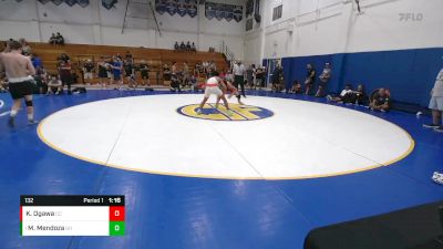 132 lbs Semifinal - Moses Mendoza, Gilroy Hawks vs Kekoa Ogawa, Central Catholic