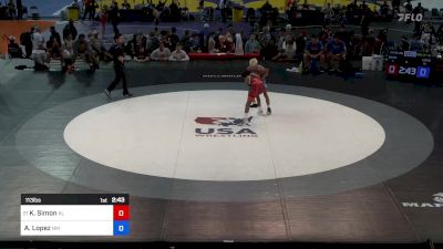 113 lbs Rnd Of 128 - Kiyan Simon, AL vs Austin Lopez, NM