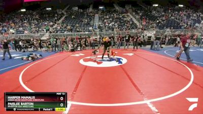 57 lbs Champ. Round 1 - Paislee Barton, Riverton USA Wrestling vs Harper Mamalis, Green River Grapplers Wrestling