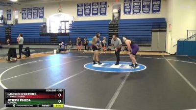 285 lbs Cons. Semi - Landen Schemmel, Cornell College vs Joseph Pineda, Dubuque