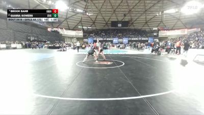 Girls 4A 170 lbs Quarterfinal - Gianna Sowers, Davis (Girls) vs Brook Bahr, Union (Girls)