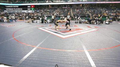 4A 106 lbs Quarterfinal - Esteban Placencia, Southwest Onslow High School vs Carson Raper, South Rowan High School