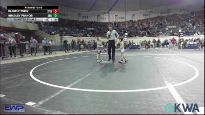 43 lbs Quarterfinal - Blakely Torix, Sperry Wrestling Club vs Bradley Francis, Skiatook Youth Wrestling