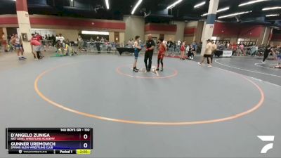 110 lbs Round 2 - D`Angelo Zuniga, NXT Level Wrestling Academy vs Gunner Uremovich, Spring Klein Wrestling Club