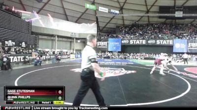 Boys 1A 165 lbs Quarterfinal - Quinn Phillps, Omak vs Gage Stutesman, Montesano