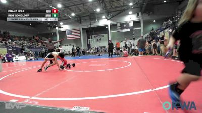 73-76 lbs Semifinal - Drake Lear, Fort Gibson Youth Wrestling vs Riot Gongloff, Mannford Pirate Youth Wrestling
