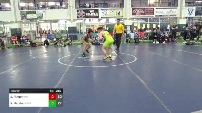 133 lbs Round 1 - Ethen Ringer, Ragin Raisins vs Xavier Hendon, Rogue Wrestling Club