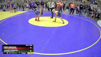 93 lbs Cons. Round 4 - Oren Breeding, Junior Comet Wrestling vs Jayden Camacho, Hillsboro Mat Club