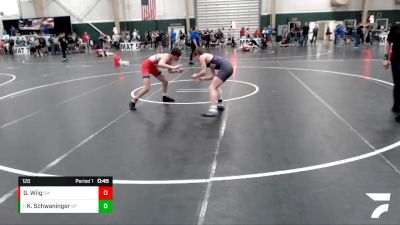 120 lbs Cons. Round 2 - Kaine Schwaninger, Rogue Warrior Wrestling vs Gavin Wiig, SBL Warriors