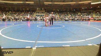 52 lbs Consi Of 16 #2 - Griffyn Moyer, Del City Little League Wrestling vs Cainen Sitzman, Tulsa Blue T Panthers