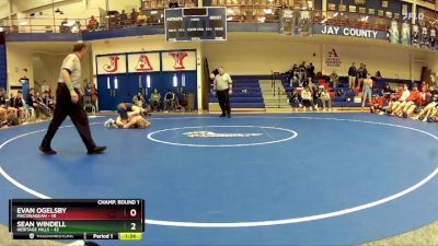 132 lbs Champ Round 1 (16 Team) - Evan Ogelsby, Maconaquah vs Sean Windell, Heritage Hills