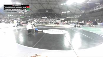 Boys 1B/2B 132 Champ. Round 1 - Simeone Jackson-cruz, Forks vs Xavier Sancho-Carrillo, Winlock