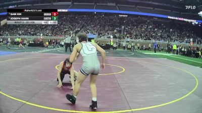 D1-106 lbs Champ. Round 1 - Sam Kik, Grand Rapids Union vs Joseph Hahn, Clarkston HS