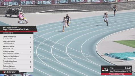 2026 AAU Junior Olympic Games - Youth Boys' 400m, Prelims 1 - Age 10