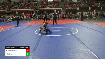 62 lbs Champ. Round 1 - Keller Green, Upper Valley Aces vs Knox Sorensen, Malta