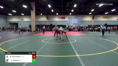 133 lbs Consi Of 16 #1 - Brayden Strickland, Texas A&M vs Jeremy Roberts, Grays Harbor