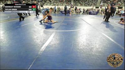 90 lbs 5th Place - MaKinley McNabb, Chickasha Youth Wrestling vs Taylan Green, Harrah Little League Wrestling