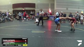 96 lbs Round 5 (6 Team) - Elijah Castanon, Untouchables Purple vs Jackson Farrell, Pitbulls Elite