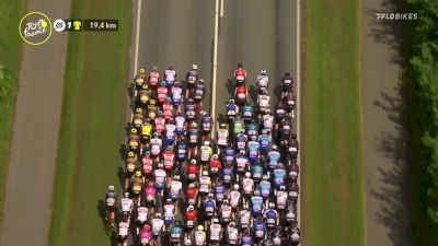 Quinn Simmons Moves Up In Grass As Peloton Nears Finish Of Stage 3 Of 2022 Tour De France, Is Subsequently Sanctioned