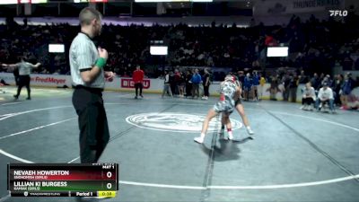 Girls 125 lbs Cons. Round 2 - Lillian Ki Burgess, Kamiak (Girls) vs Nevaeh Howerton, Snohomish (Girls)