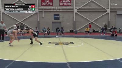 133 lbs Cons. Round 1 - Charlie Pavis, Worcester Polytechnic vs Matthew Carrozza, Trinity (CT)