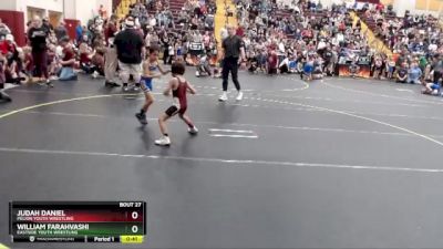 52 lbs Quarterfinal - Judah Daniel, Pelion Youth Wrestling vs William Farahvashi, Eastside Youth Wrestling